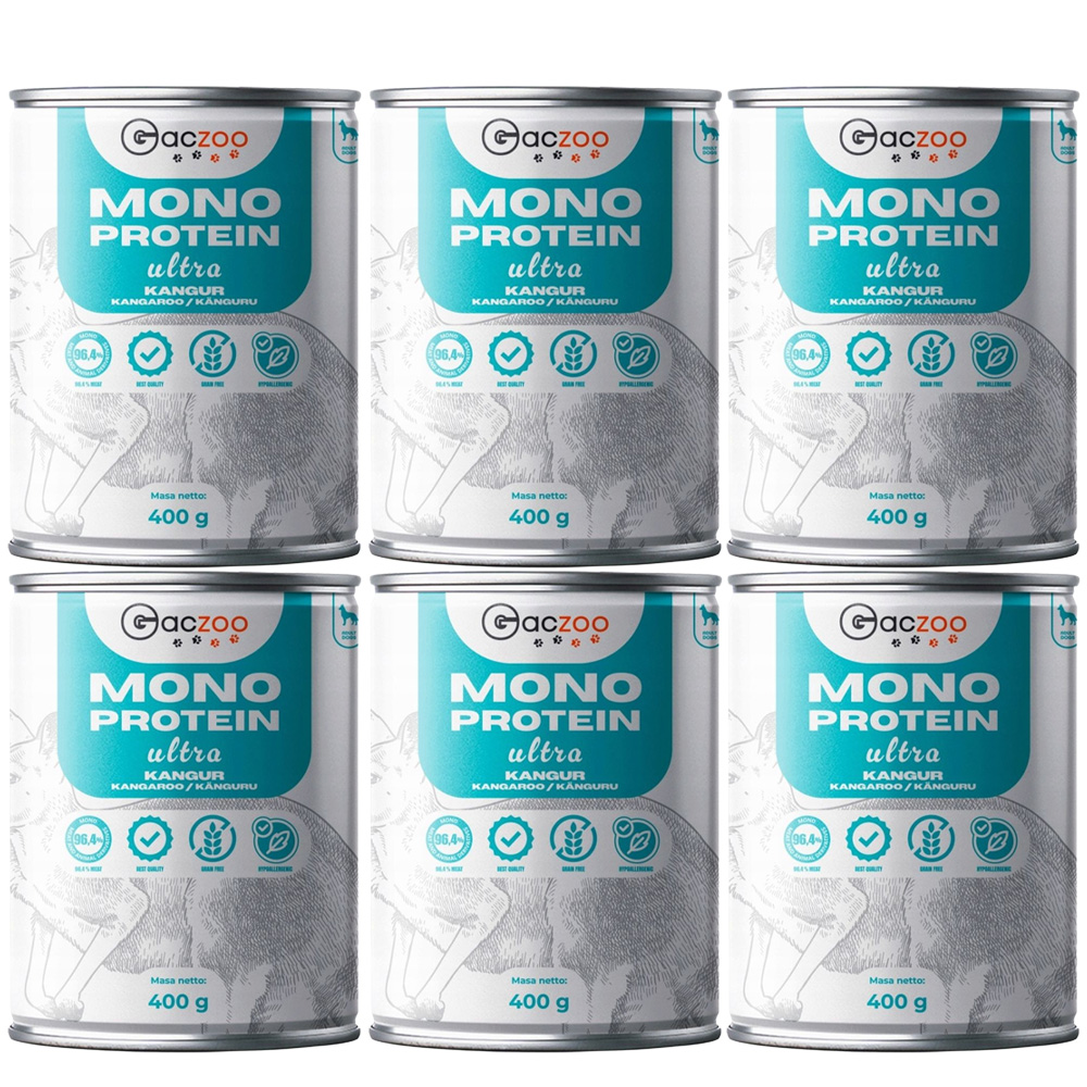 Gaczoo MONO Protein Ultra karma mokra dla psa Kangur 6x400g